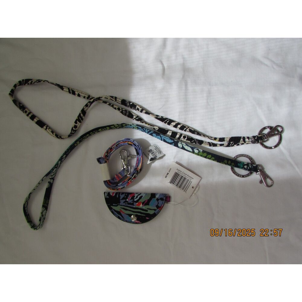 Vera Bradley set of 3 lanyards and a cord keeper new with tags, gently used keys